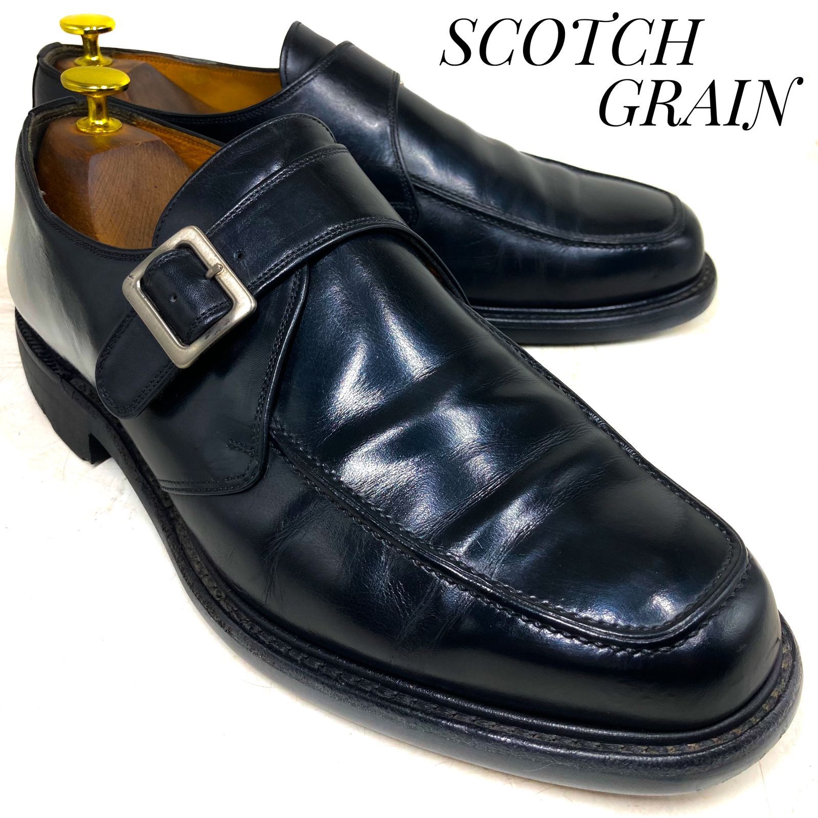 SCOTCH GRAIN スコッチグレイン モンクストラップ W4747 黒 ブラック 
