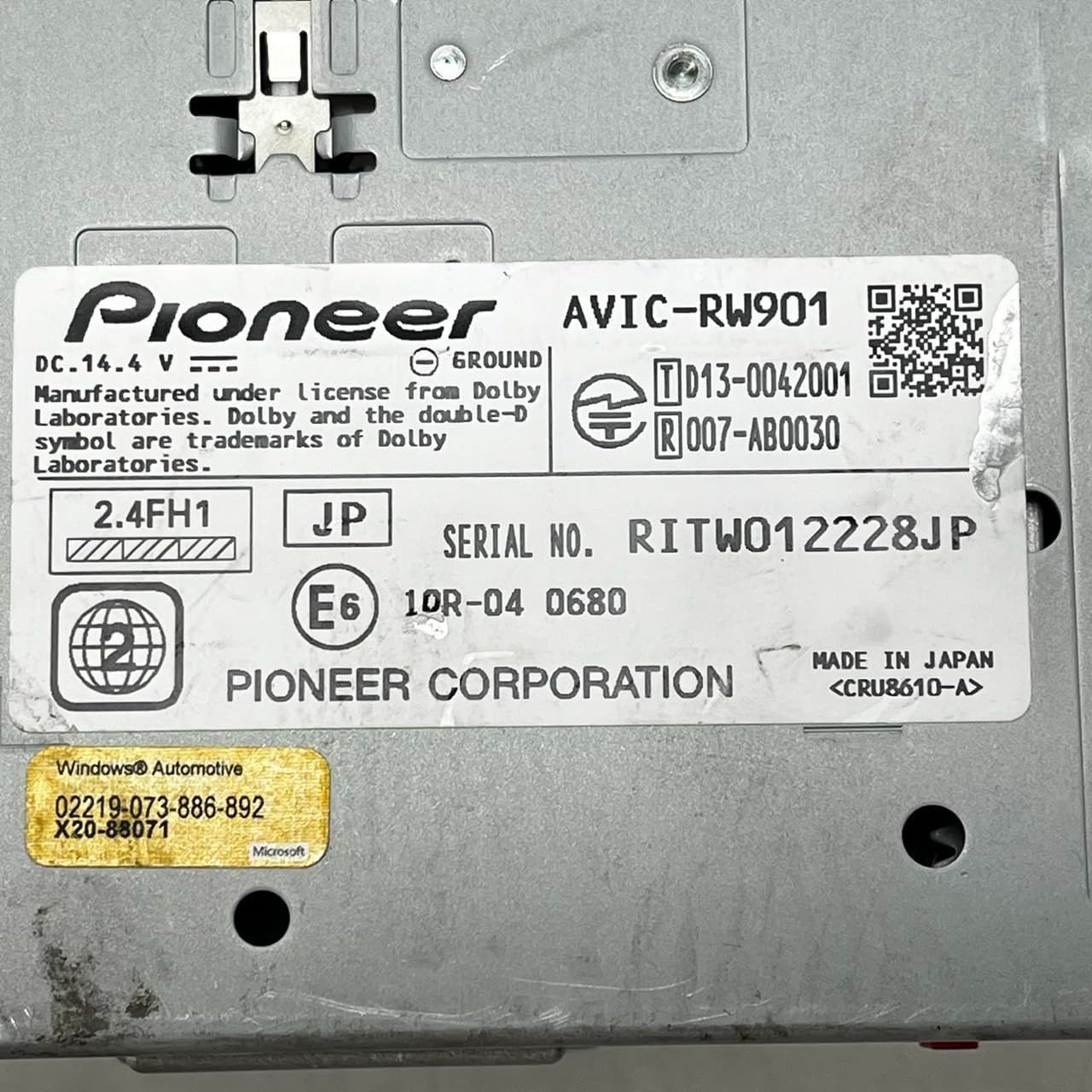 Pioneer カーナビ AVIC-RW901 7インチ No3776 Pioneer カーナビ AVIC-RW901 7インチ No3776