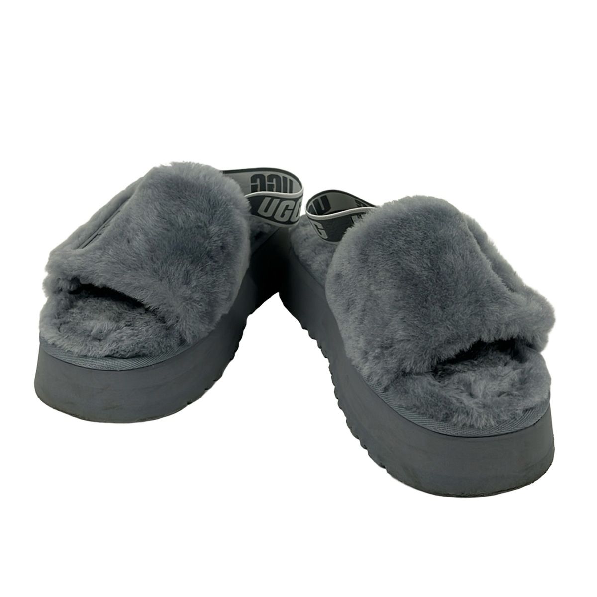 【 美品 】UGG アグ スライドサンダル ブルックサイド ダークグレー UGG(アグ) サンダル 24 レディース ディスコ スライド 1112258 ライト