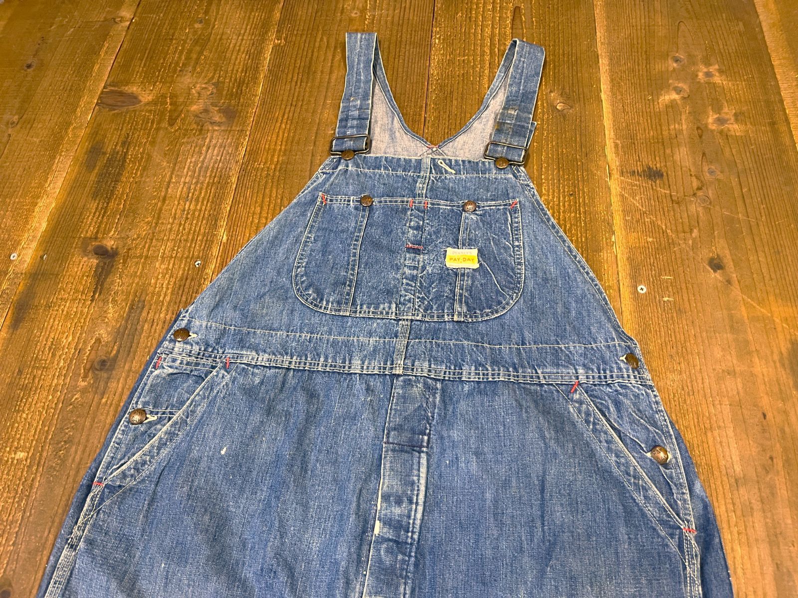 50s PENNEY'S PAY DAY “SQUARE BAK” Denim Overalls / W46 ペニーズ