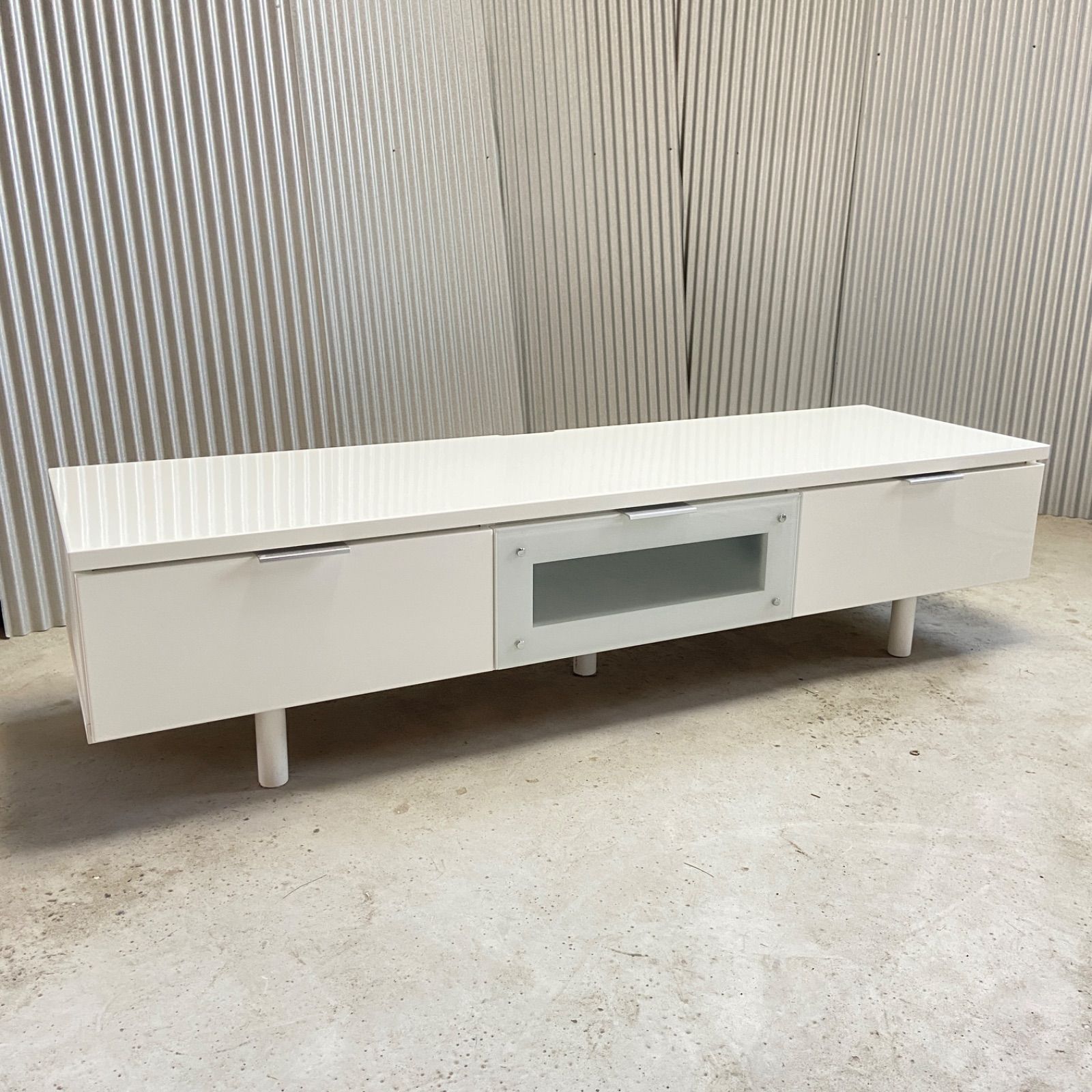 【引取限定】美品 ニトリ NITORI テレビ台 ホワイト ローボード 収納家具