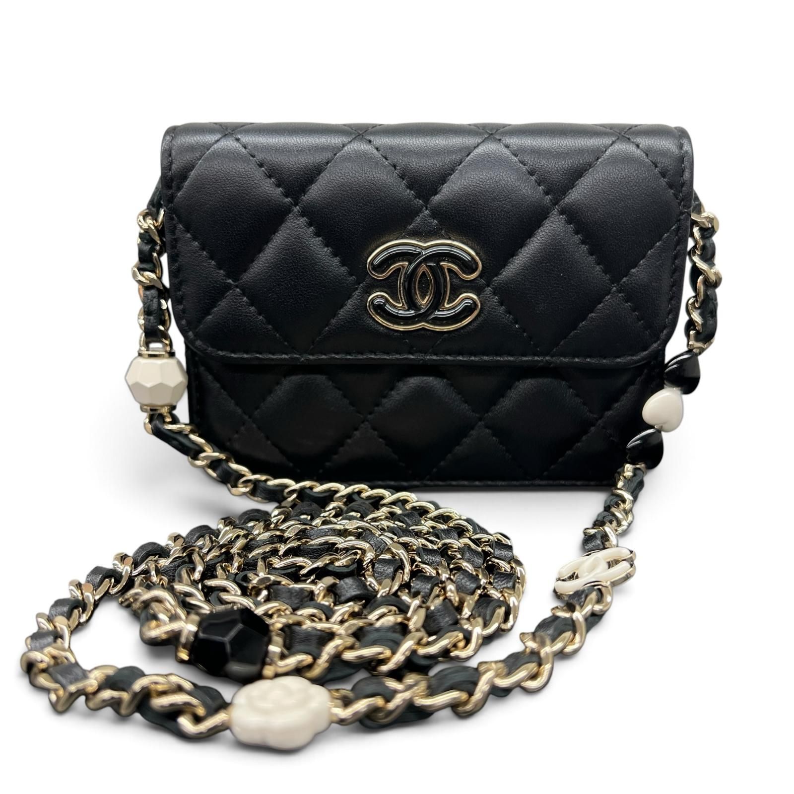 CHANEL 希少 極美品 シャネル ミニマトラッセ カメリア ココマーク 