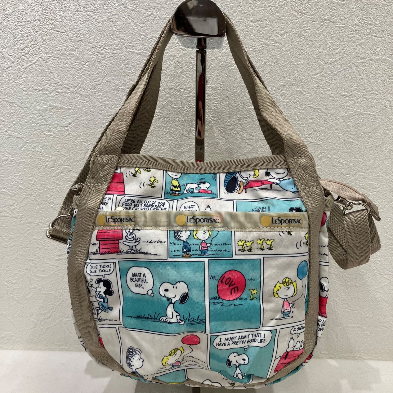 9373 【美品】 LeSportsac レスポートサック SNOOPY PEANUT スヌーピー 