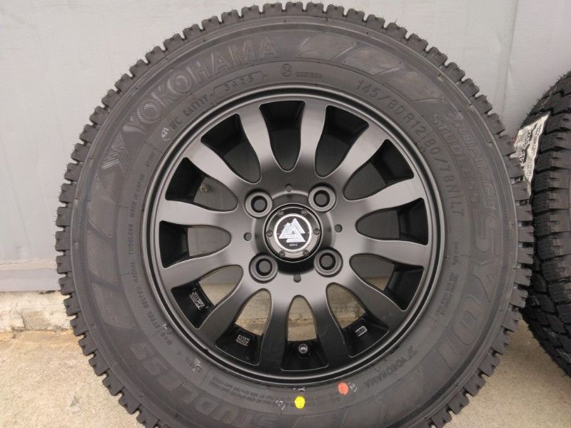 新品 スタッドレス ホイールセット 4本 軽トラック 軽バン 145/80R12