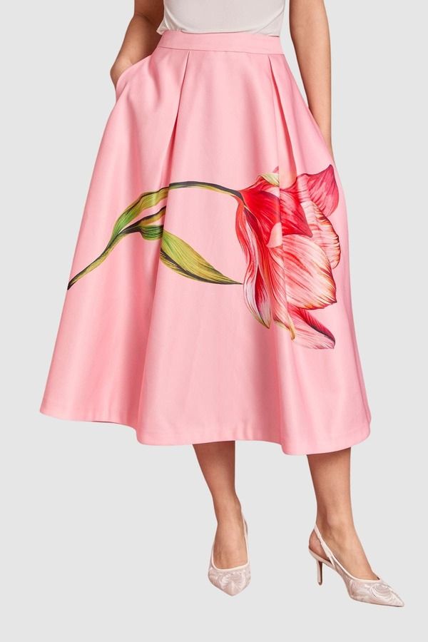 コースト レディース ボトムスカート ミディ サテン Coast Satin Midi Skirt Pink ピンク