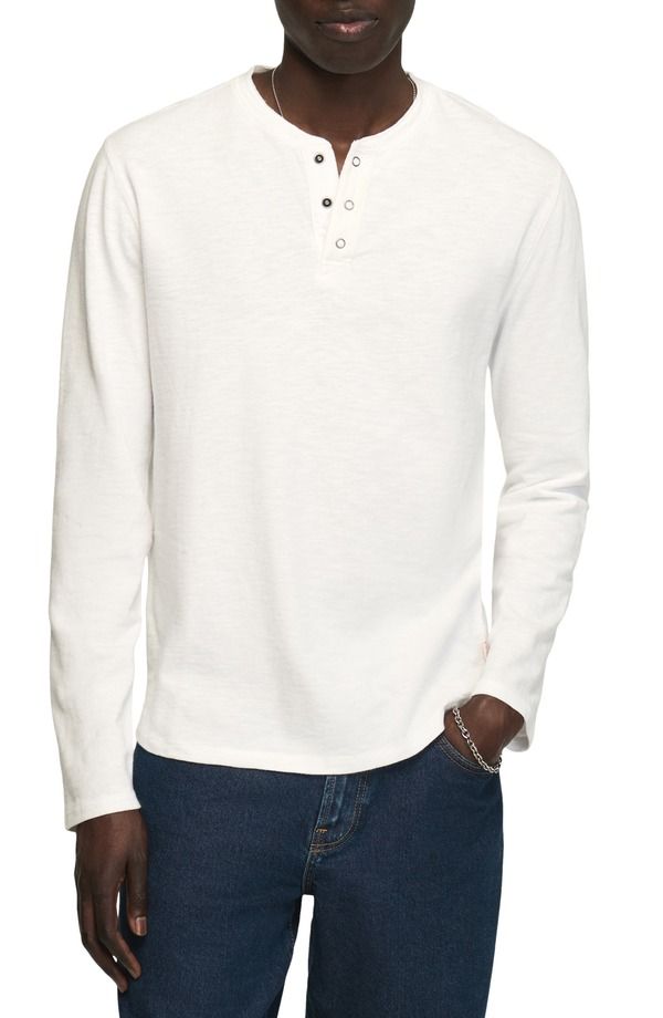ラッキーブランド メンズ トップス シャツ Lucky Brand Weekend Slub Long Sleeve Henley BRIGHT WHITE ホワイト