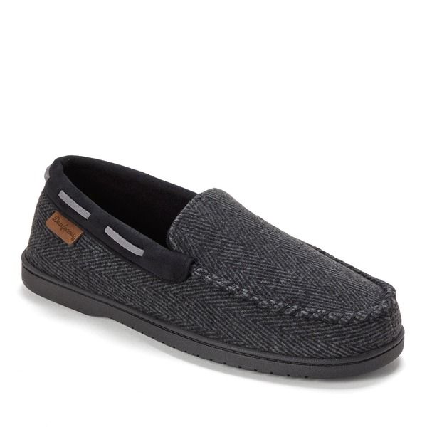 ディアフォームズ メンズ シューズ サンダル スエード Dearfoams Keaton Microsuede Moccasin Slipper Men BLACK HEATHER ブラック