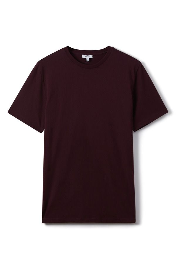 レイス メンズ トップス Tシャツ コットン Reiss Bless Tailo red Fit Cotton TShirt BORDEAUX