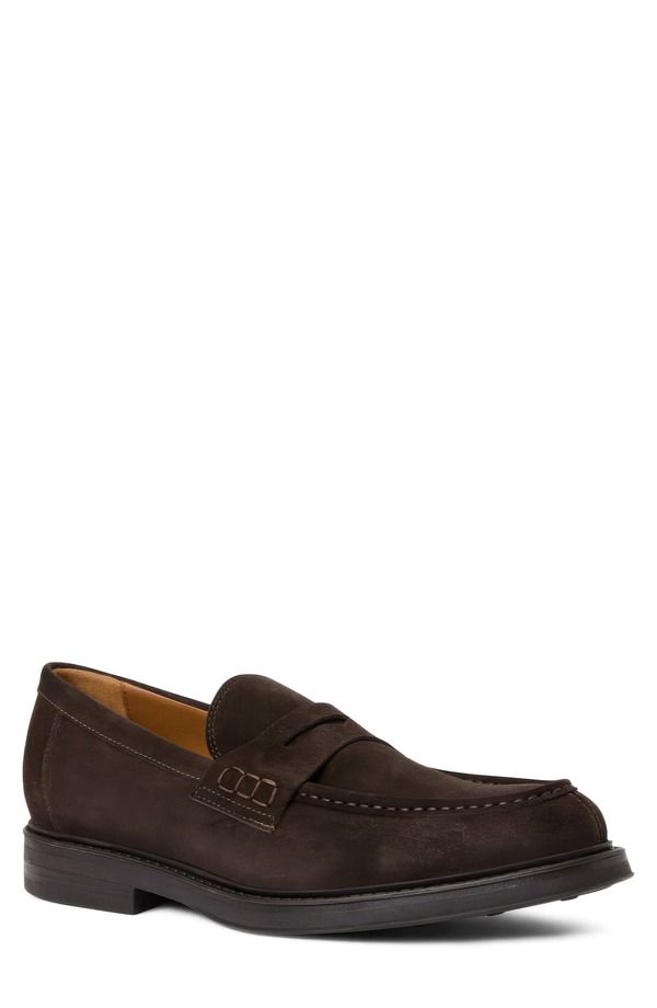 アクアタリア メンズ シューズ ローファー Aquatalia Bergamo Waterepellent Penny Loafer Men DARK BROWN SUEDE ブラウン
