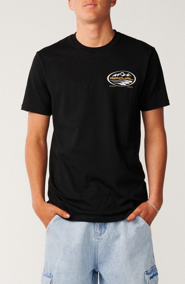 リップカール メンズ トップス Tシャツ グラフィック Rip Curl SSeries VaporCool Peakstandard Graphic TShirt BLACK ブラック