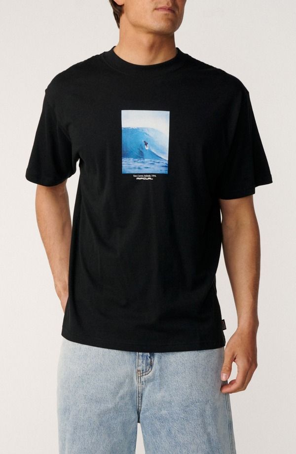 リップカール メンズ トップス Tシャツ コットン グラフィック Rip Curl SSeries Grambeau Cotton Graphic TShirt BLACK ブラック