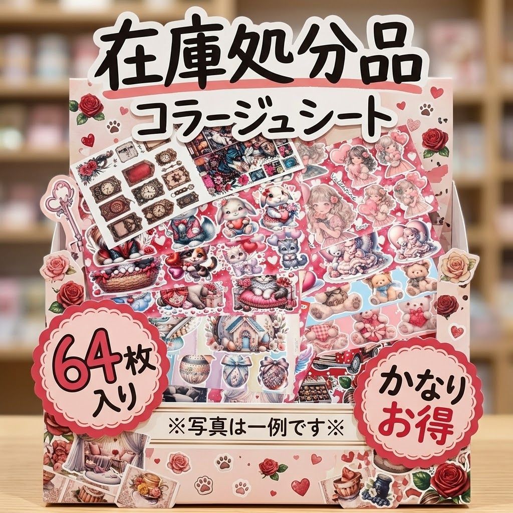 在庫処分品 コラージュシート 64枚入り - メルカリ