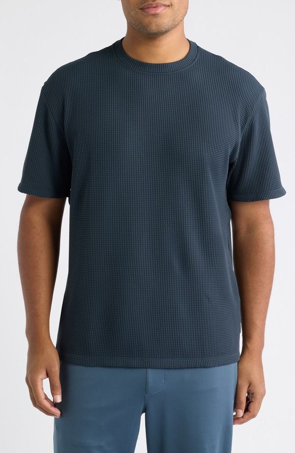 ビュオーリ メンズ トップス Tシャツ Vuori Lightweightech Waffle TShirt NAVY ネイビー