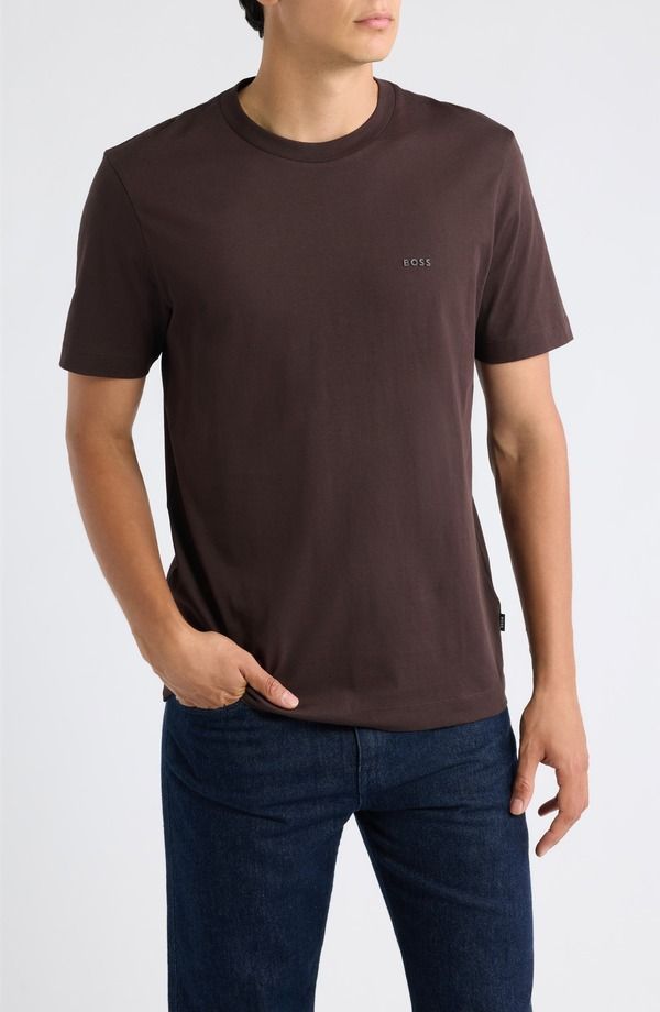 ボス メンズ トップス Tシャツ BOSS Thompson TShirt DARK BROWN ブラウン
