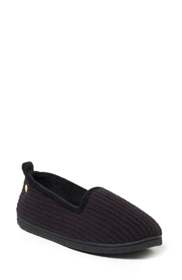 ディアフォームズ レディース シューズ サンダル Dearfoams Rachel Marled Chenille Closed Back Slipper Women BLACK ブラック