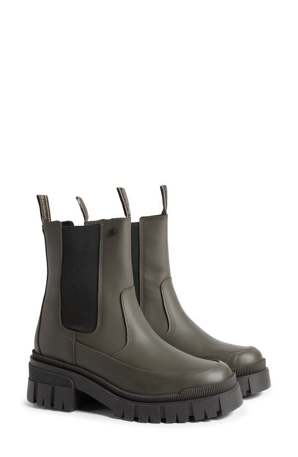 バブアー レディース シューズ ブーツ・レインブーツ チェルシーブーツ チェルシー レザー Barbour Sofie Leather Chelsea Boot Women OLIVE オリーブ 46,080円