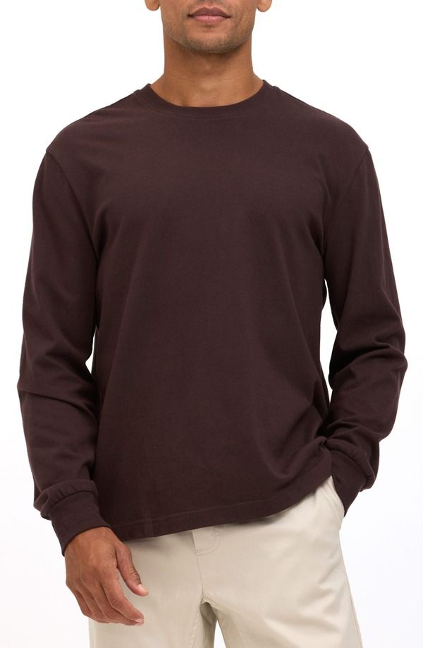 スレッズ・フォー・ソート メンズ トップス Tシャツ コットン Threads 4 Thought Bowery Organicotton Long Sleeve TShirt COCOA ココア