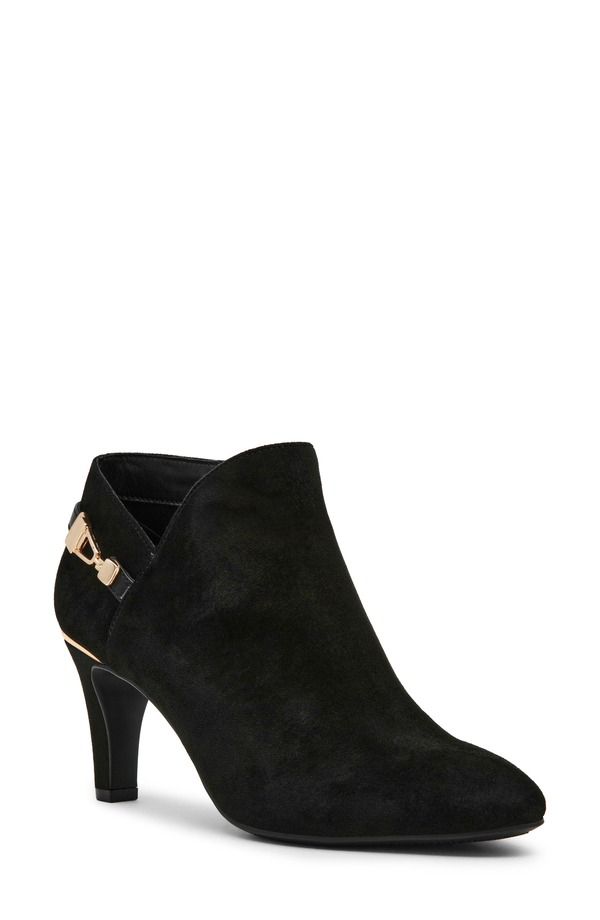 アンクライン レディース シューズ ブーツ・レインブーツ Anne Klein Aquitane Bootie Women BLACK MICRO SUEDE ブラック 27,972円