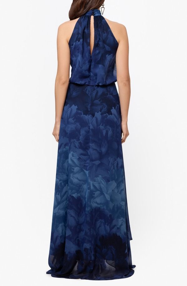 ベッツィアンドアダム レディース トップス ワンピース シフォン フラワー柄 プリント フラワー Betsy Adam Tonal Floral Print Chiffon Gow nAVY BLUE