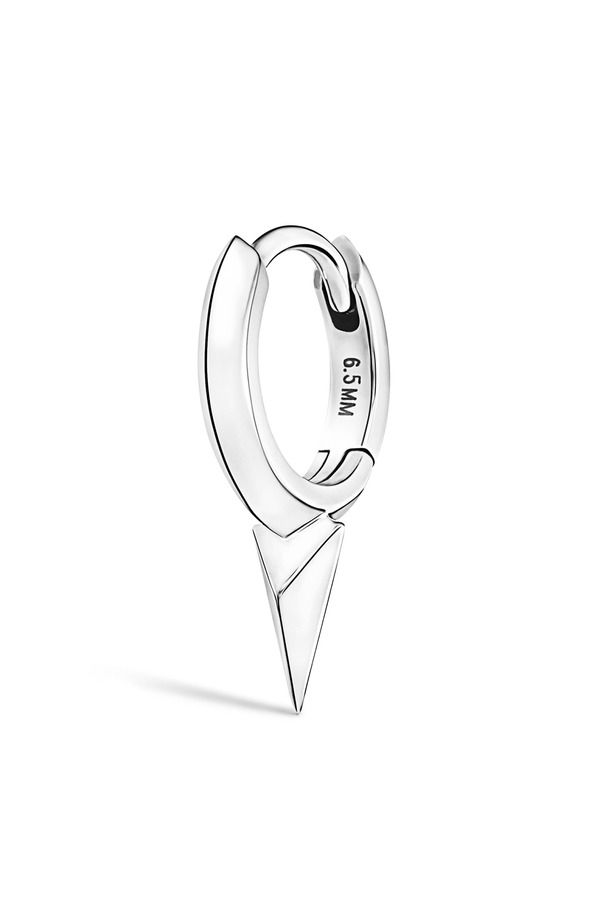 マリア・タッシュ レディース アクセサリー ピアス・イヤリング MARIA TASH Faceted Single Long Spike Hoop Earring WHITE GOLD ホワイト
