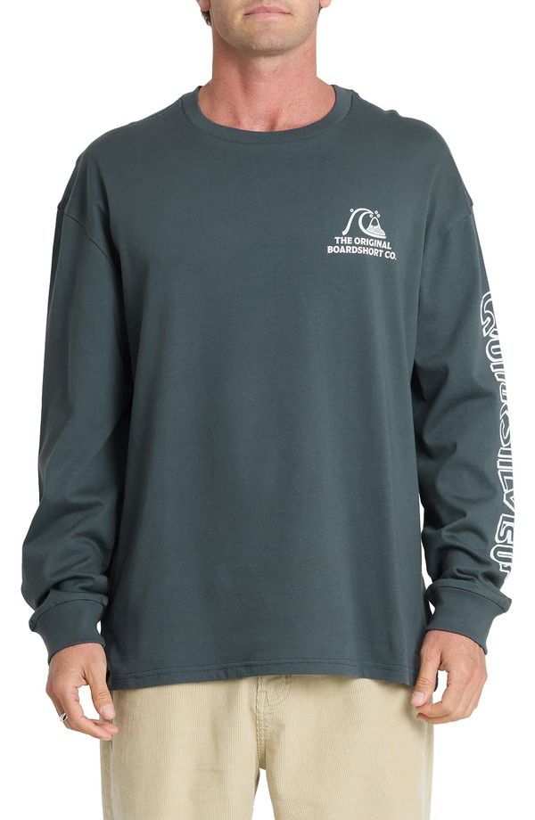 クイックシルバー メンズ トップス Tシャツ ニット Quik silver OG Boardshort Co Long Sleeve KnitShirt DARK SLATE スレート