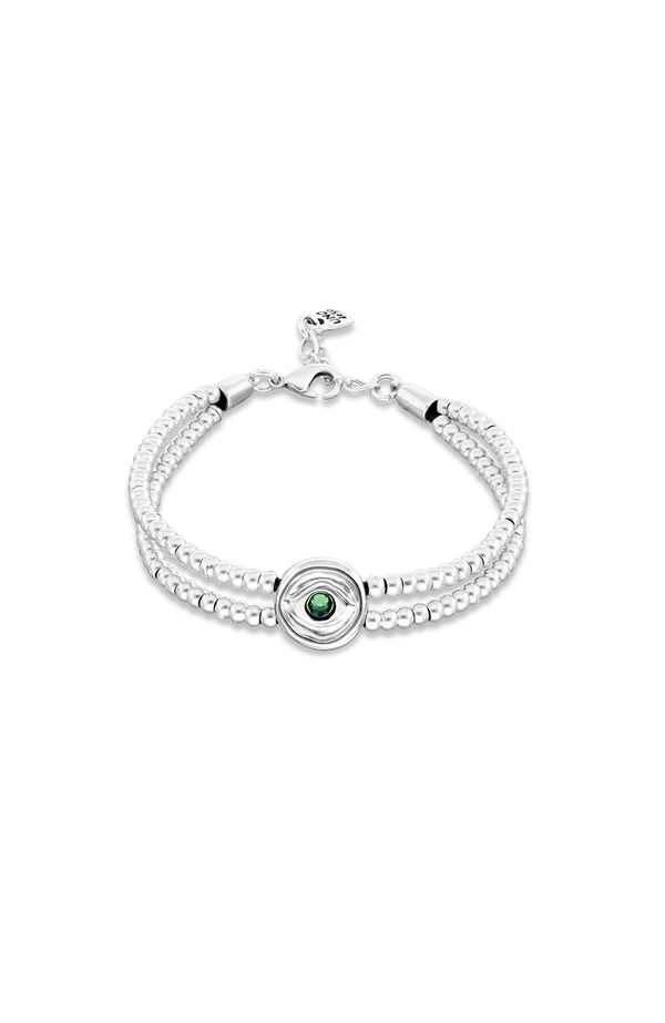 ウノデ 50 レディース アクセサリー ブレスレット・バングル・アンクレット UNODE50 Double SilverPlated Ball Bracelet with Eye Detail and