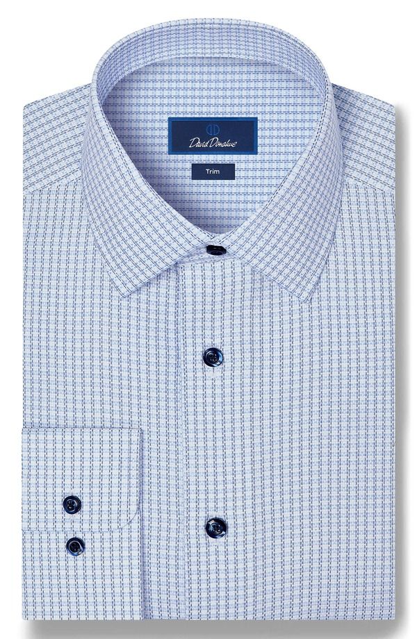 デイビッドドナヒュー メンズ トップス シャツ Davidonahue Trim Fitextu red Check Dresshirt WHITE BLUE ホワイト 34,970円