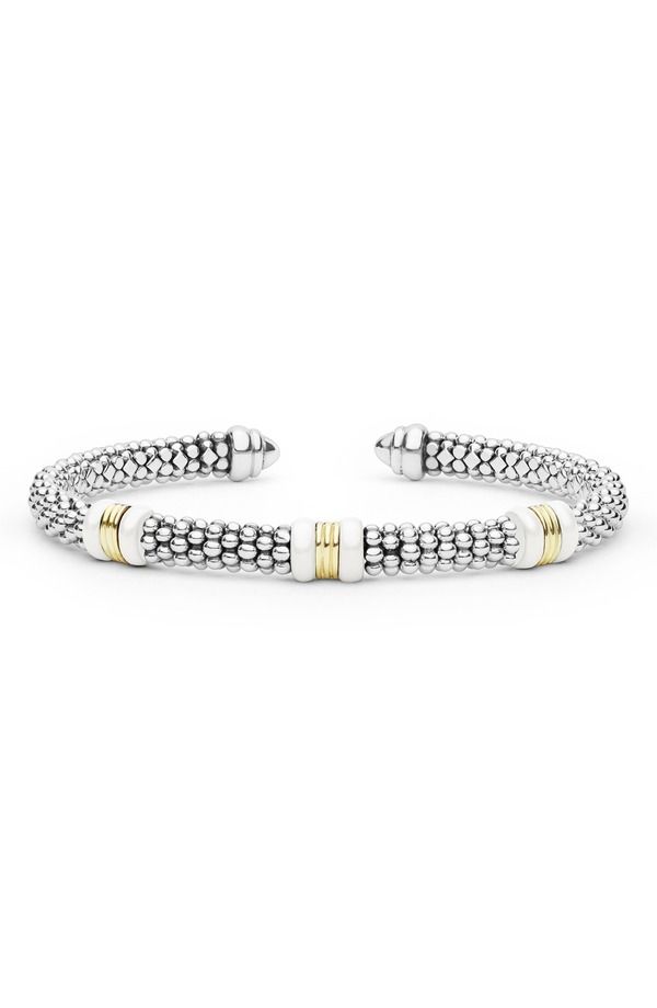 ラゴス レディース アクセサリー ブレスレット・バングル・アンクレット LAGOSignature Caviar 18k Gold Ceramicuff TWOTONE ゴールド