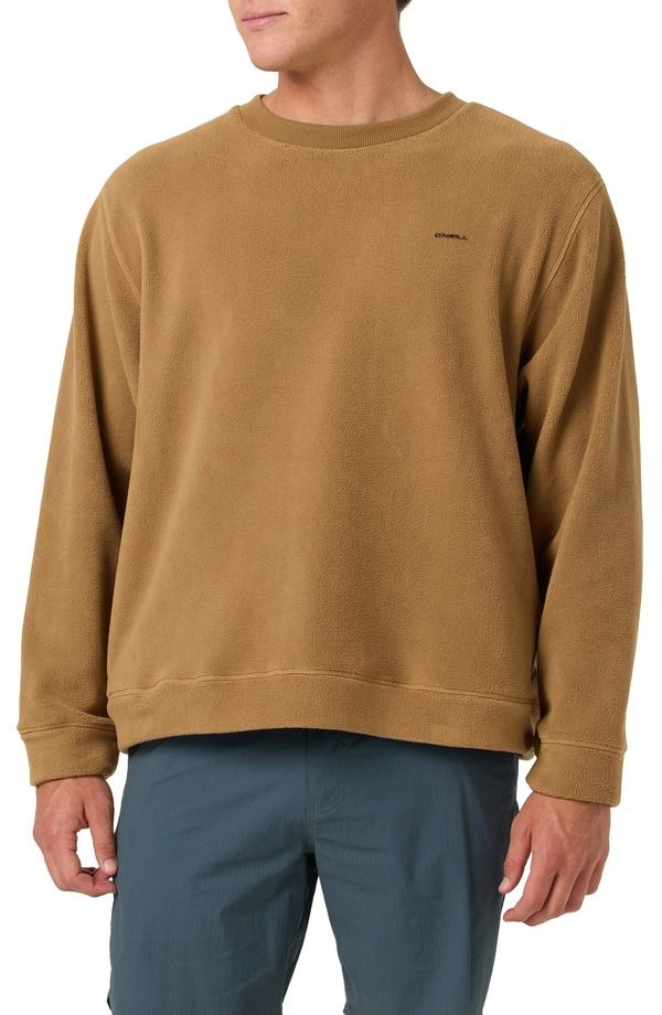 オニール メンズ アウター パーカー・スウェット クルーネック シャツ フリース ONeill Traveler Superfleece Crewneck Sweatshirt DAR KHAKI カ