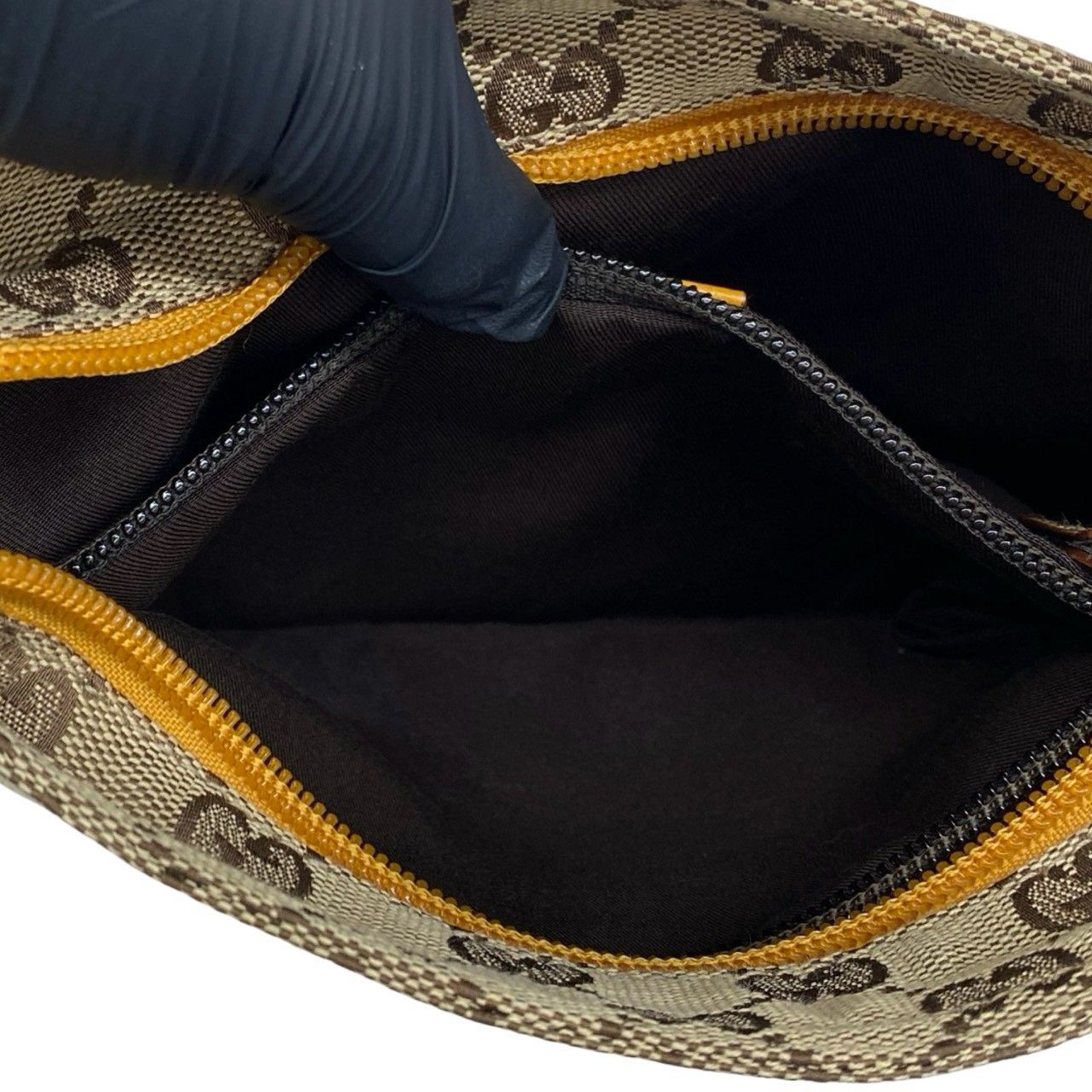 極 美品 GUCCI グッチ GG 柄 キャンバス レザー 本革 ショルダーバッグ