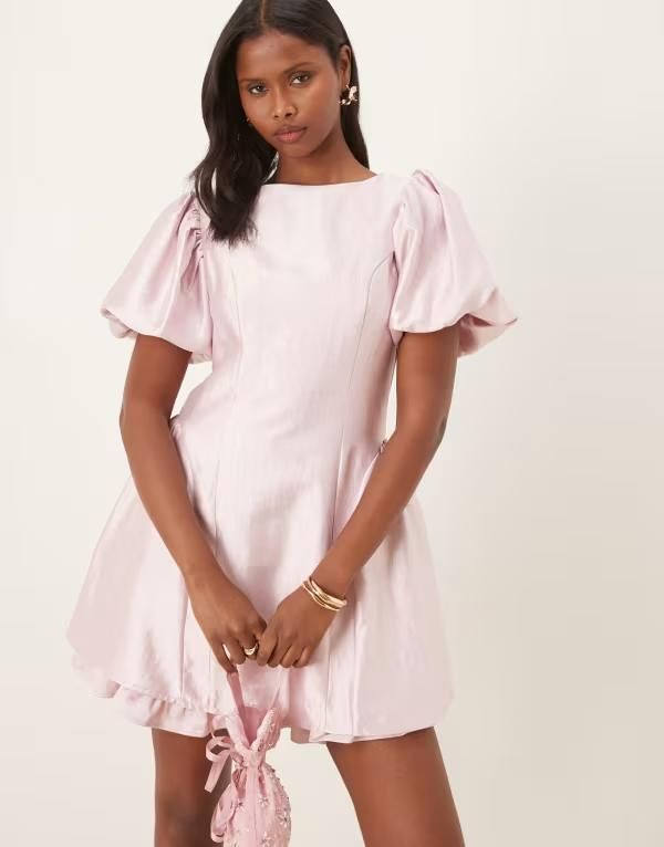 シスタージュン レディース トップス ワンピース フリル ミニ Sister Jane Nouveau puff sleeve ruffle mini dress in light PINK ピンク 30,420円