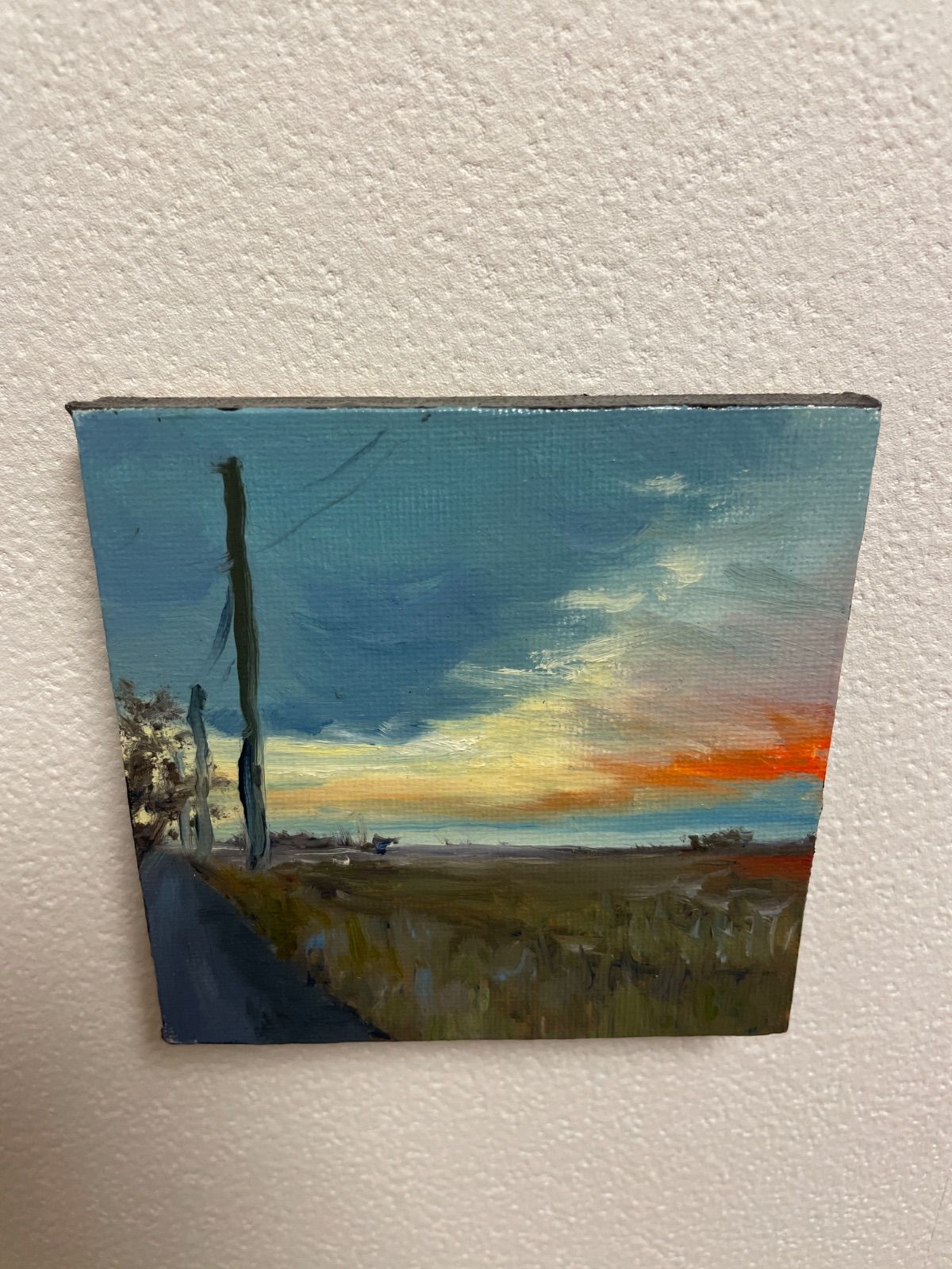 油彩画 「Mesmerizing Sunset」10cm x 10 cm - メルカリ