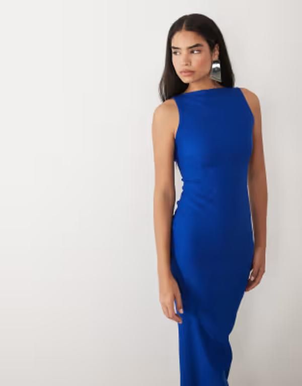 ベスパー レディース トップス ワンピース オープンバック ハイネック マキシ Vesper bengaline open back high neck maxi dress in cobalt コバ 27,820円