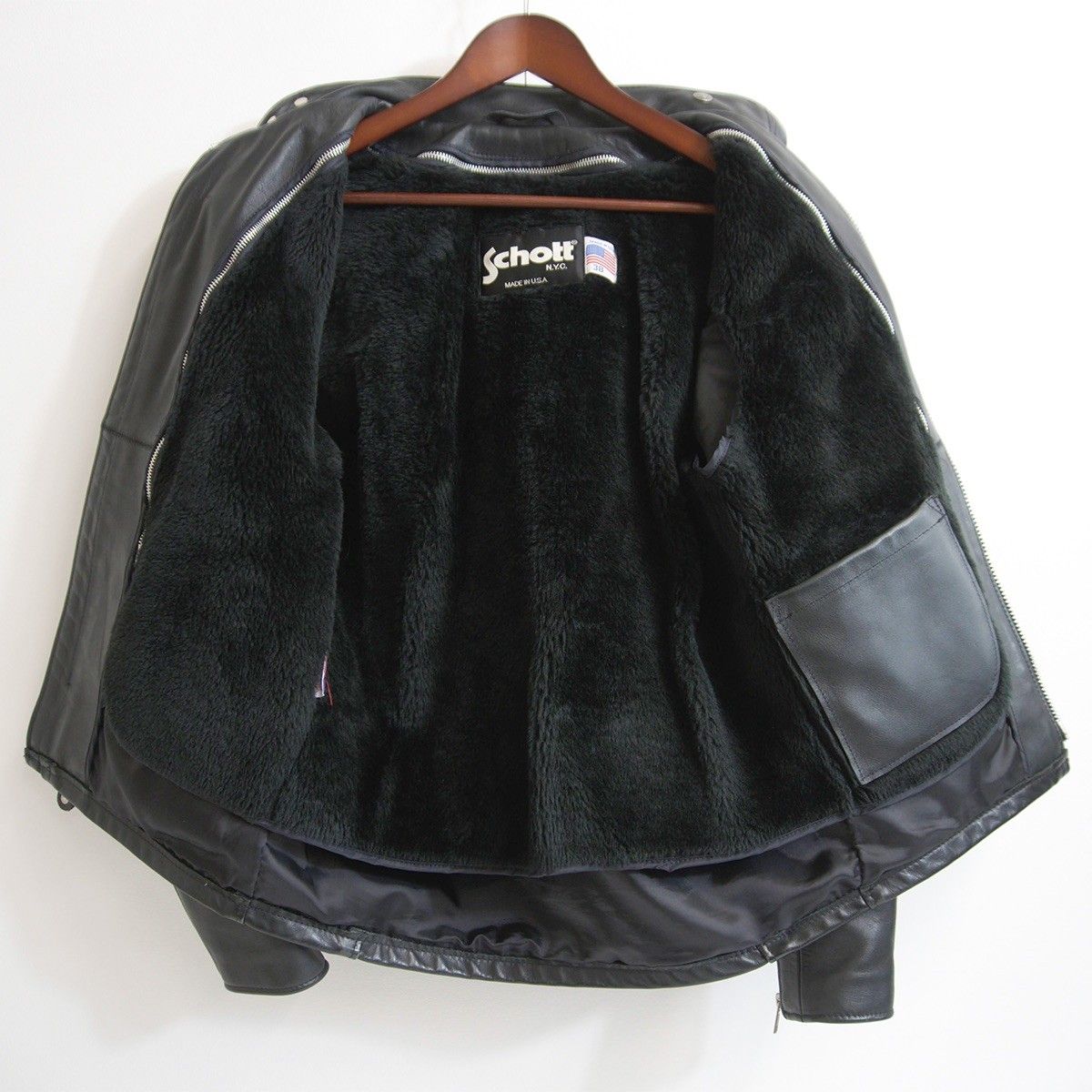 美品】SCHOTT【641/シングルライダースジャケット】38 ボアライナー
