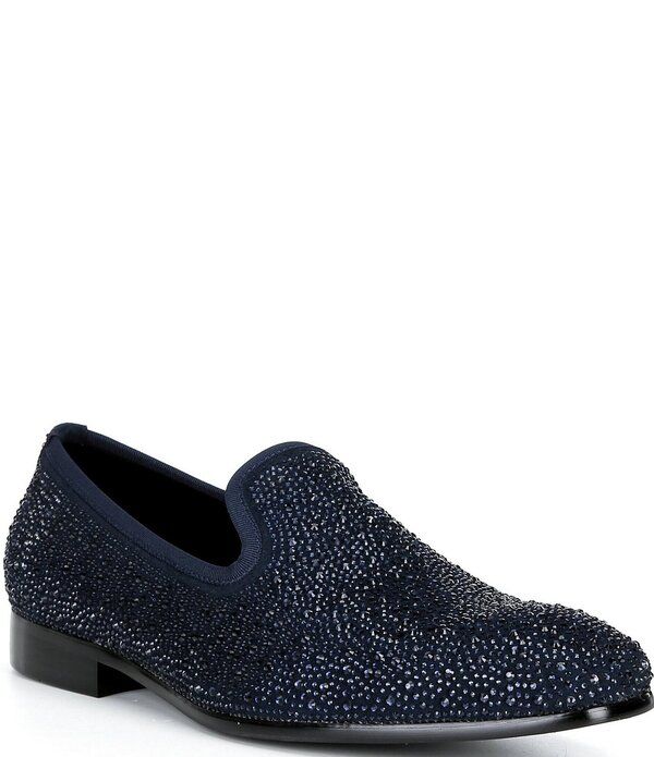 スティーブ マデン メンズ シューズ スリッポン・ローファー Steve Madden Mens George Rhinestonembellished Slip On Loafers Navy ネイ
