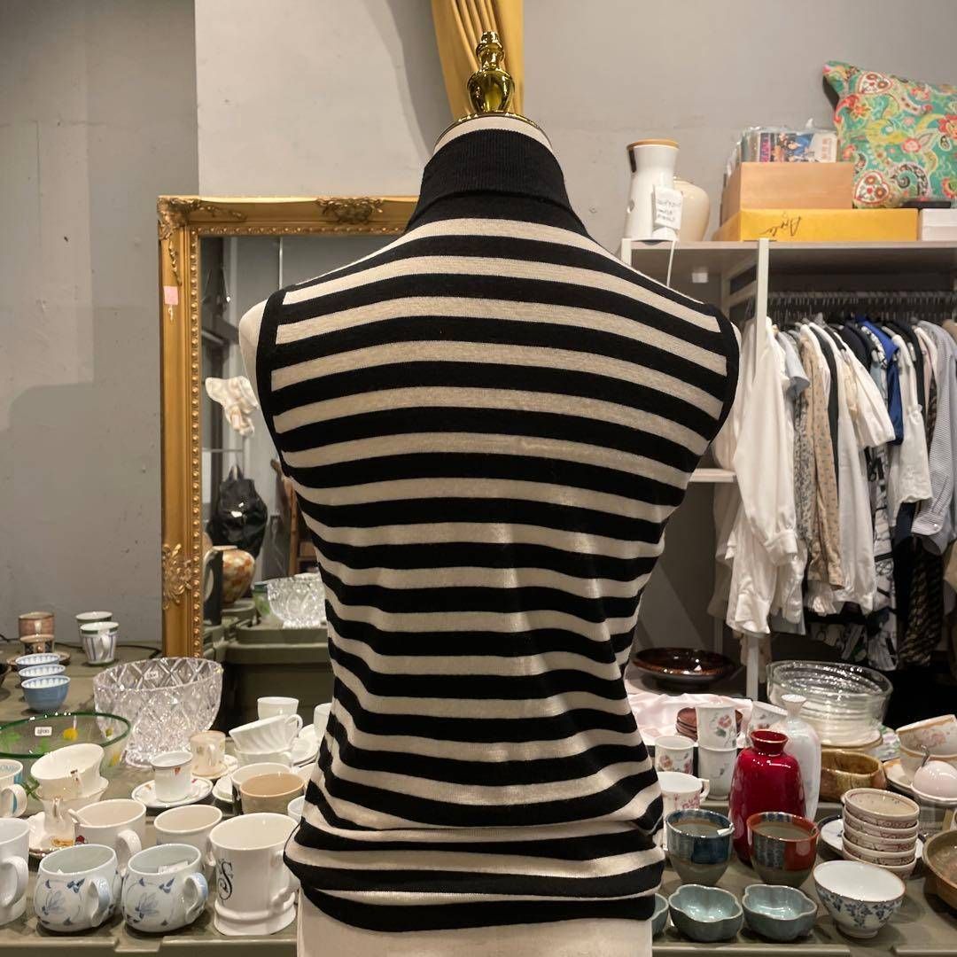 東あずま店 併売品】 クレージュ courreges ボーダー ニット