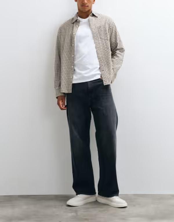 ジャック アンド ジョーンズ メンズ ボトムス デニムパンツ ジーンズ Jack Jones Ted relaxed straight jeans in washed Black Denim ブラック