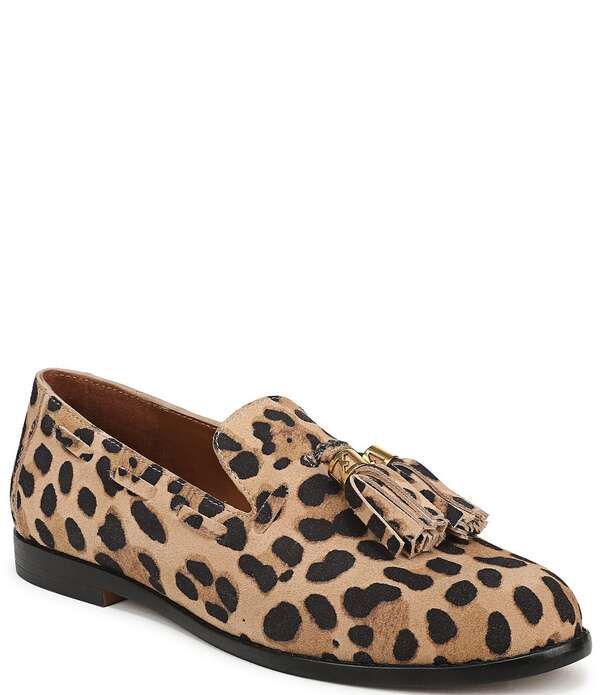 フランコサルト レディース シューズ パンプス プリント スエード ローファー Franco Sarto Hartlie Leopard Print Suede Tasseloafers Camel