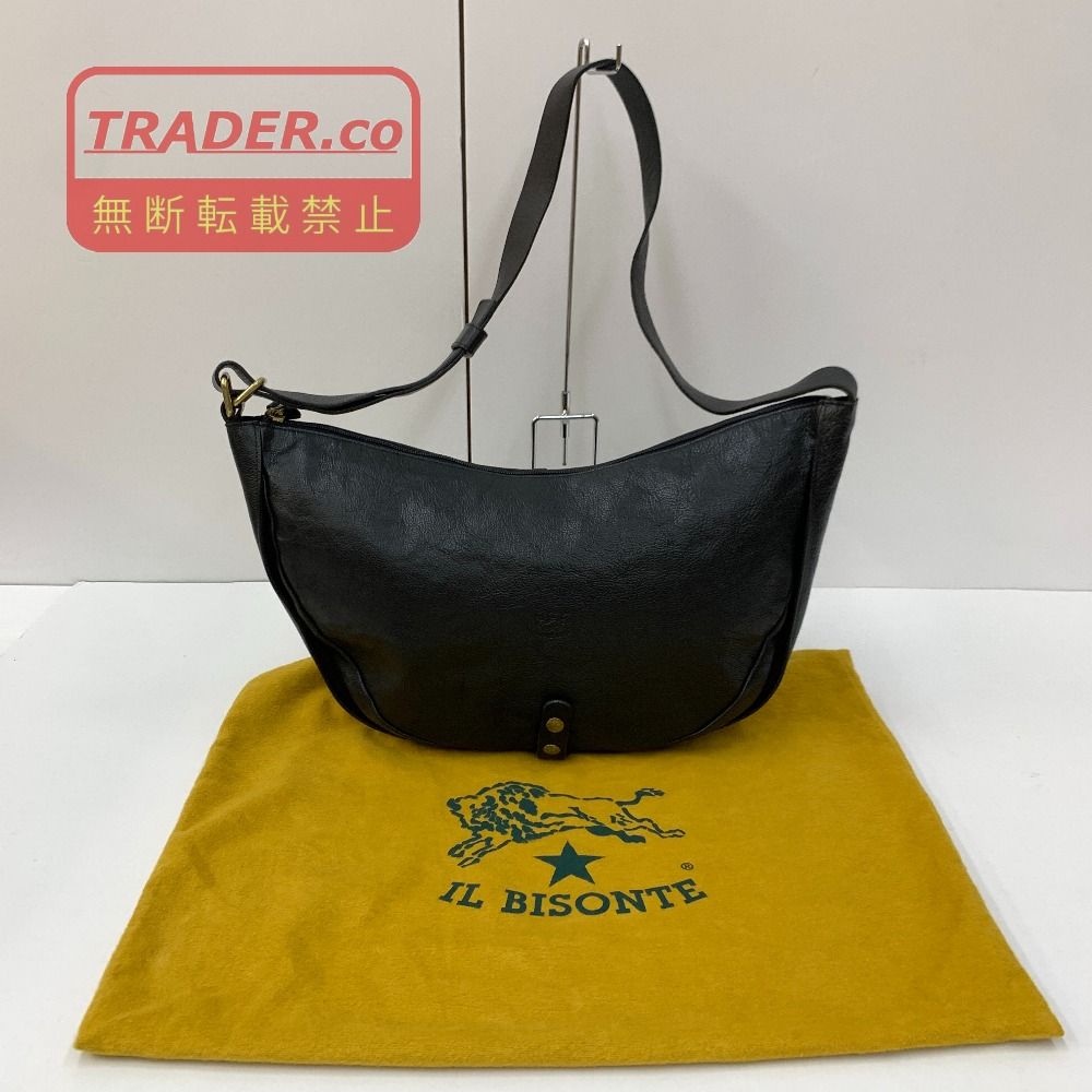 04w7873▽※【中古】IL BISONTE イルビゾンテ ハーフムーン ショルダー