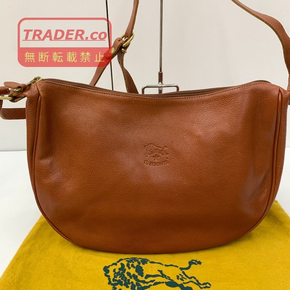 04w7874▽※【中古】IL BISONTE イルビゾンテ ハーフムーン ショルダー