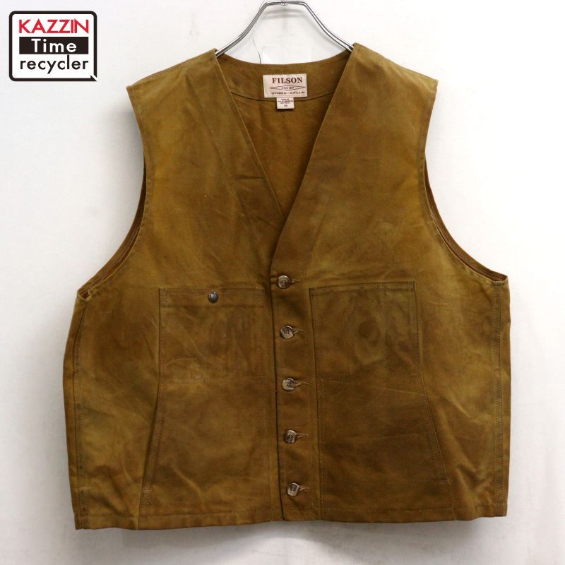 00s USA製 FILSON オイルド コットン ベスト メンズ 表記50サイズ