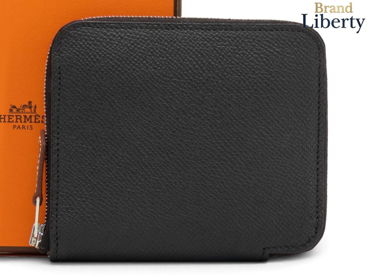 【新古品】エルメス HERMES アザップ コンパクト シルクイン ラウンドファスナー財布 コインケース コインパース 小銭入れ コンパクト財布 ブラック カシス ヴォーエプソン 084266CK K刻 98,863円