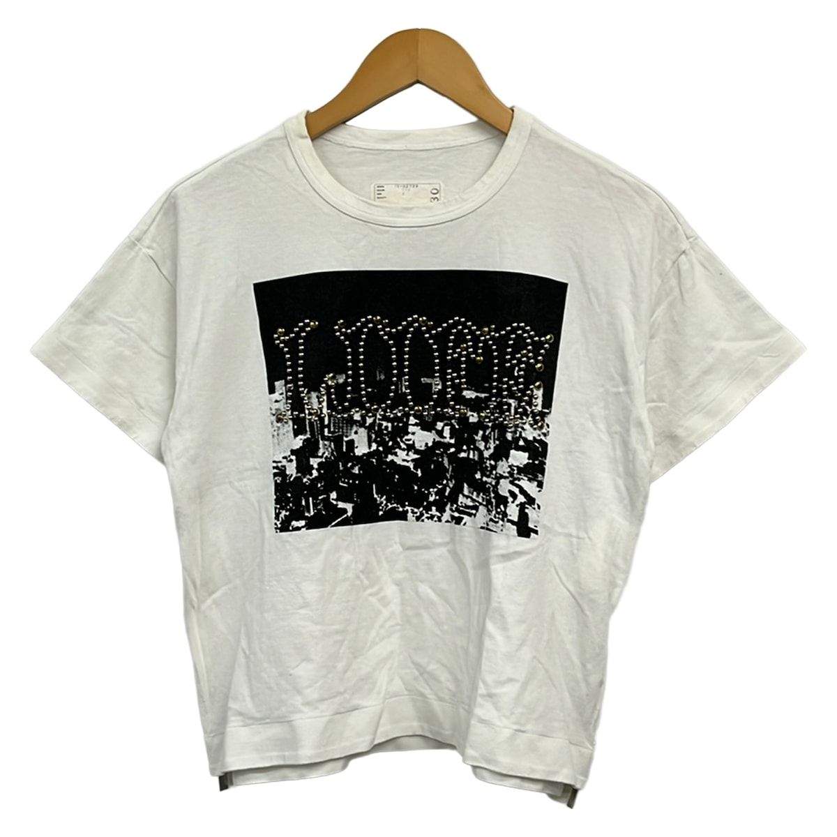 美品 sacai サカイ メンズ2 幾何学模様 顔料 総柄 半袖 Tシャツ Sacai(サカイ) 半袖Tシャツ サイズ2 M レディース 16-02730 白×黒