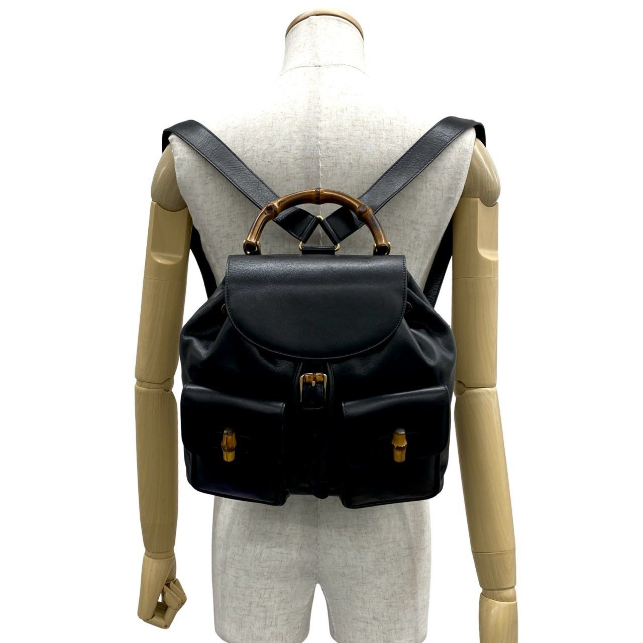 極 美品 GUCCI グッチ オールドグッチ ヴィンテージ バンブー レザー