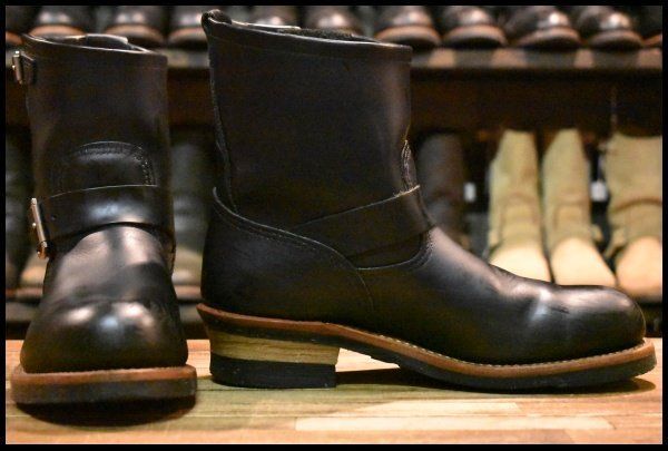 9D 良品 10年】レッドウィング 2976 ショート エンジニア 黒 ブラック