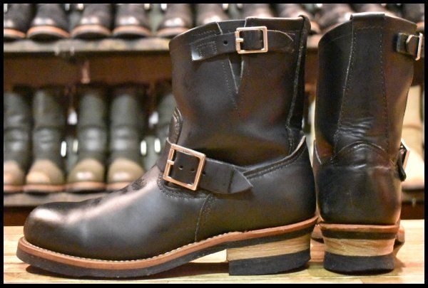 9D 良品 10年】レッドウィング 2976 ショート エンジニア 黒 ブラック
