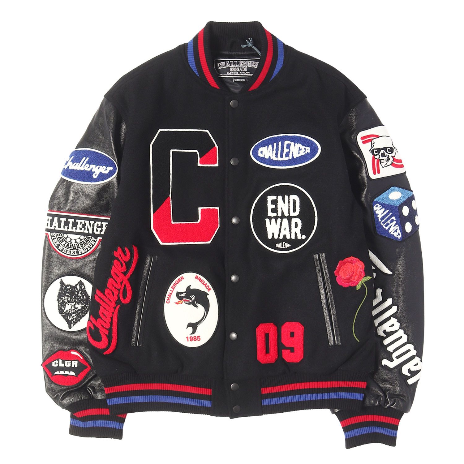 CHALLENGER チャレンジャー ROCKET'S メルトンジャケット 新品】CHALLENGER チャレンジャー スタジャン ブラック 黒 M 24AW 15