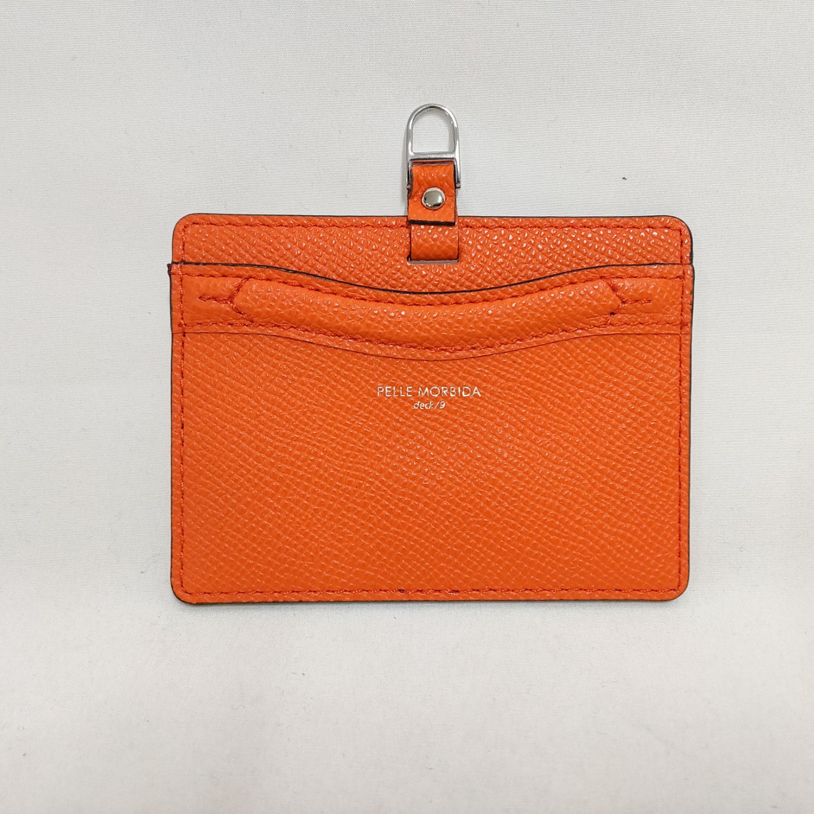 新品 未使用 ペッレモルビダ デッキナイン IDケース オレンジ【PELLE
