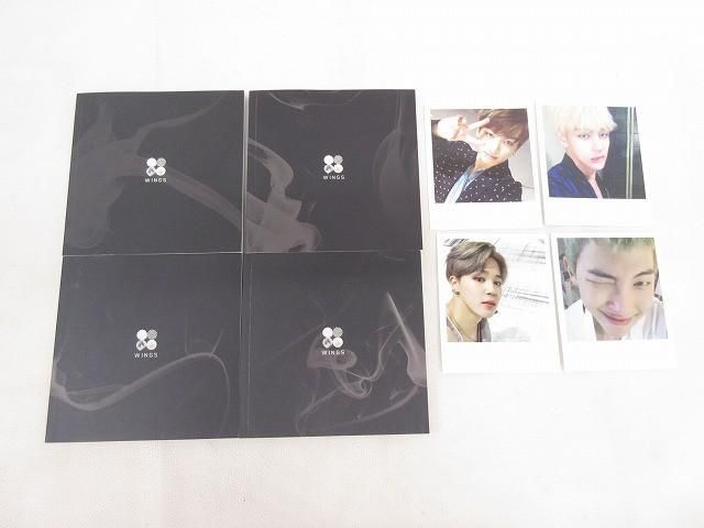 BTS WINGS 4形態 トレカ付き(RM、ジミン、グク) 中古品】 韓流 防弾少年団 BTS WINGS CD 4形態 ポラロイド V