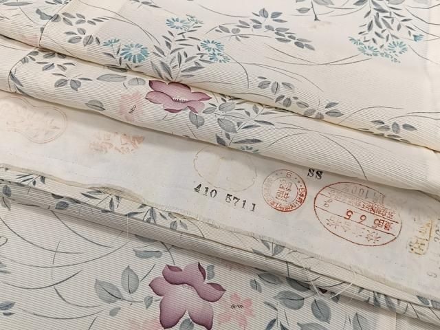 平和屋着物＊夏物　小紋　駒絽　手描き　草花文　五泉　反端付き　正絹　逸品　CABL6871xi 24,921円